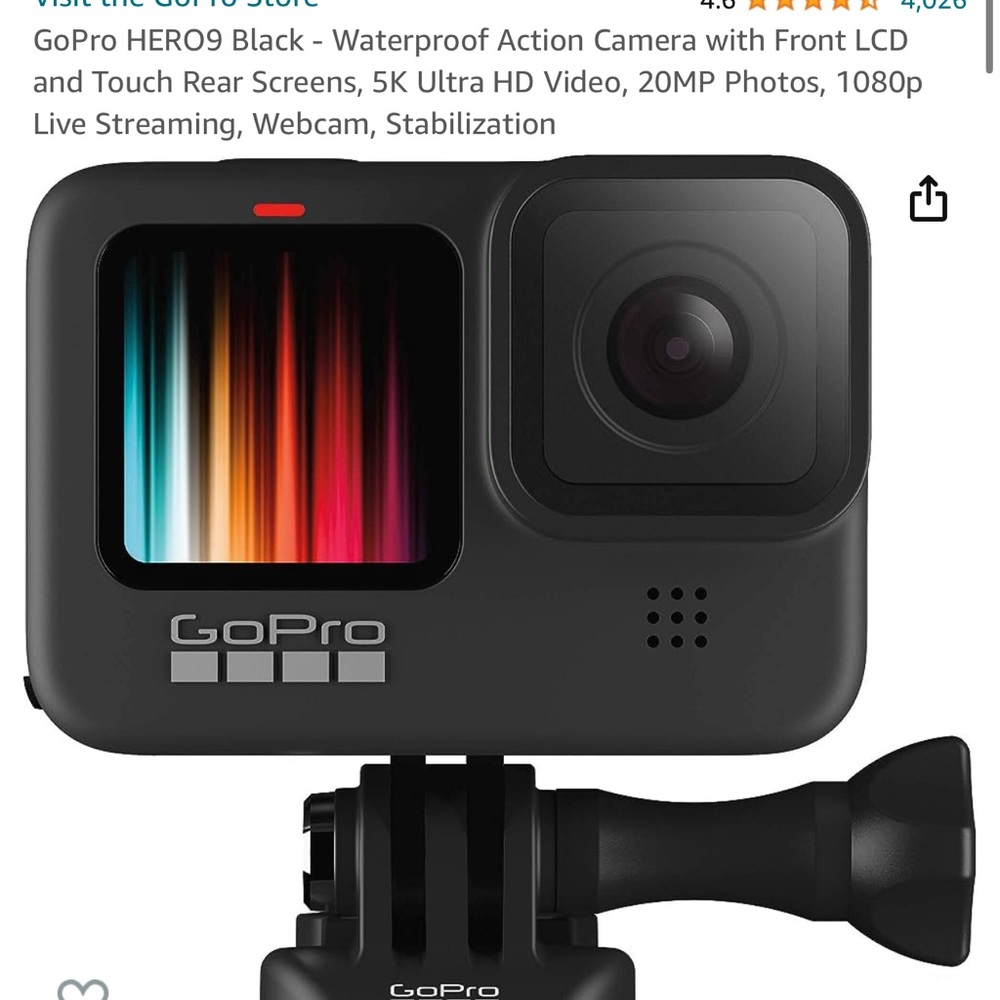 GoPro Hero 9 Waterproof Black video camera. Brand New!